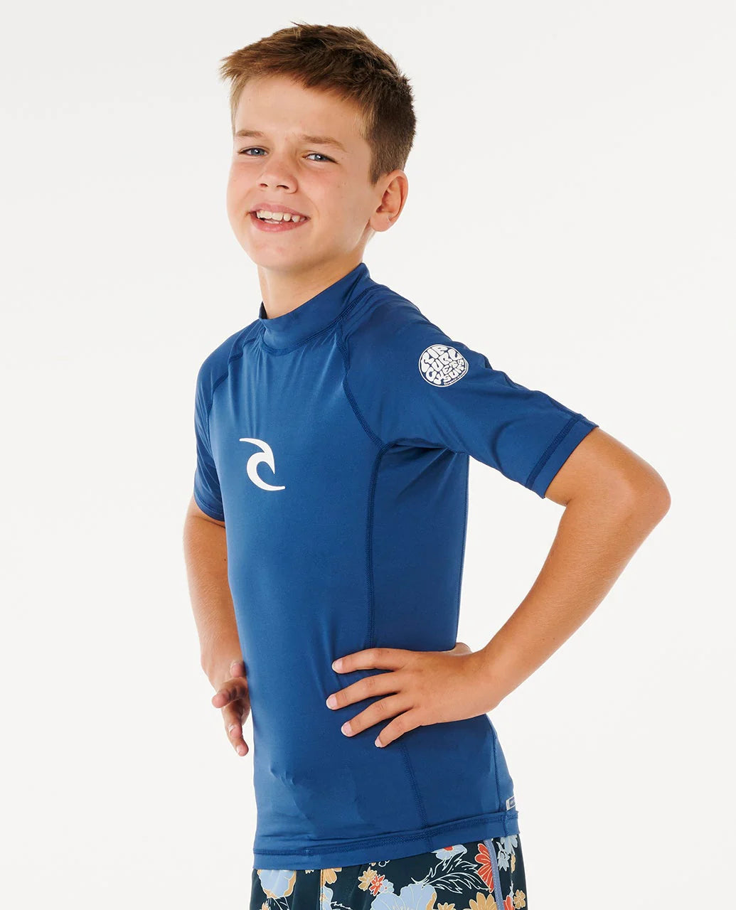 Rip Curl - Waves UPF Short Sleeve Boy Rash - Mooloolabas