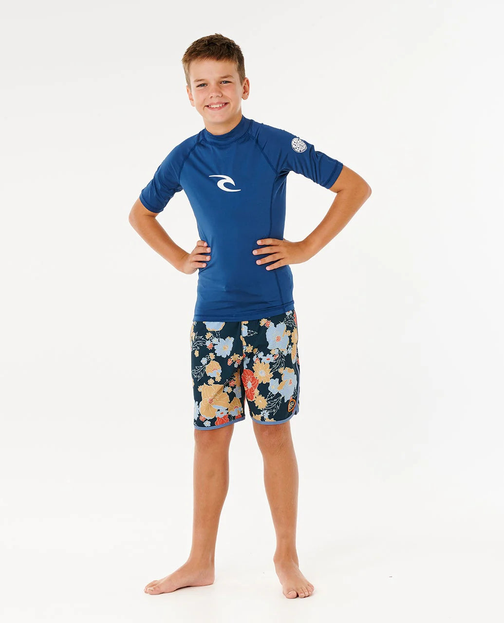 Rip Curl - Waves UPF Short Sleeve Boy Rash - Mooloolabas