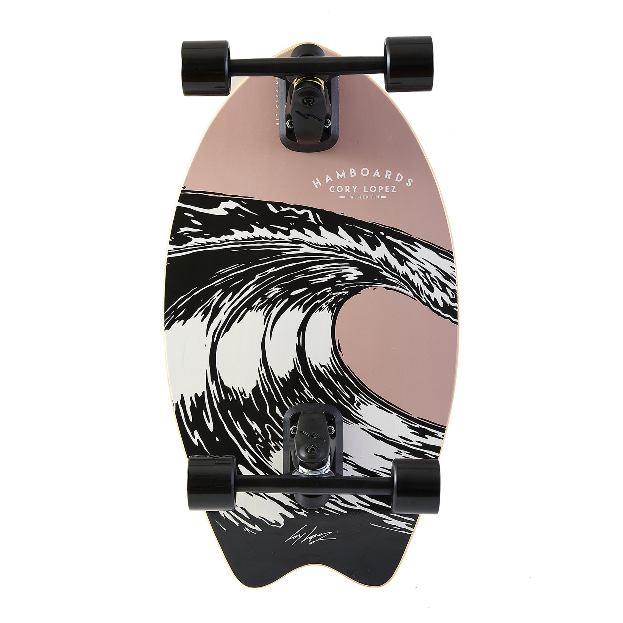 Hamboards Twisted Fin 26" Surfskate Komplett - Oc_hula_blue