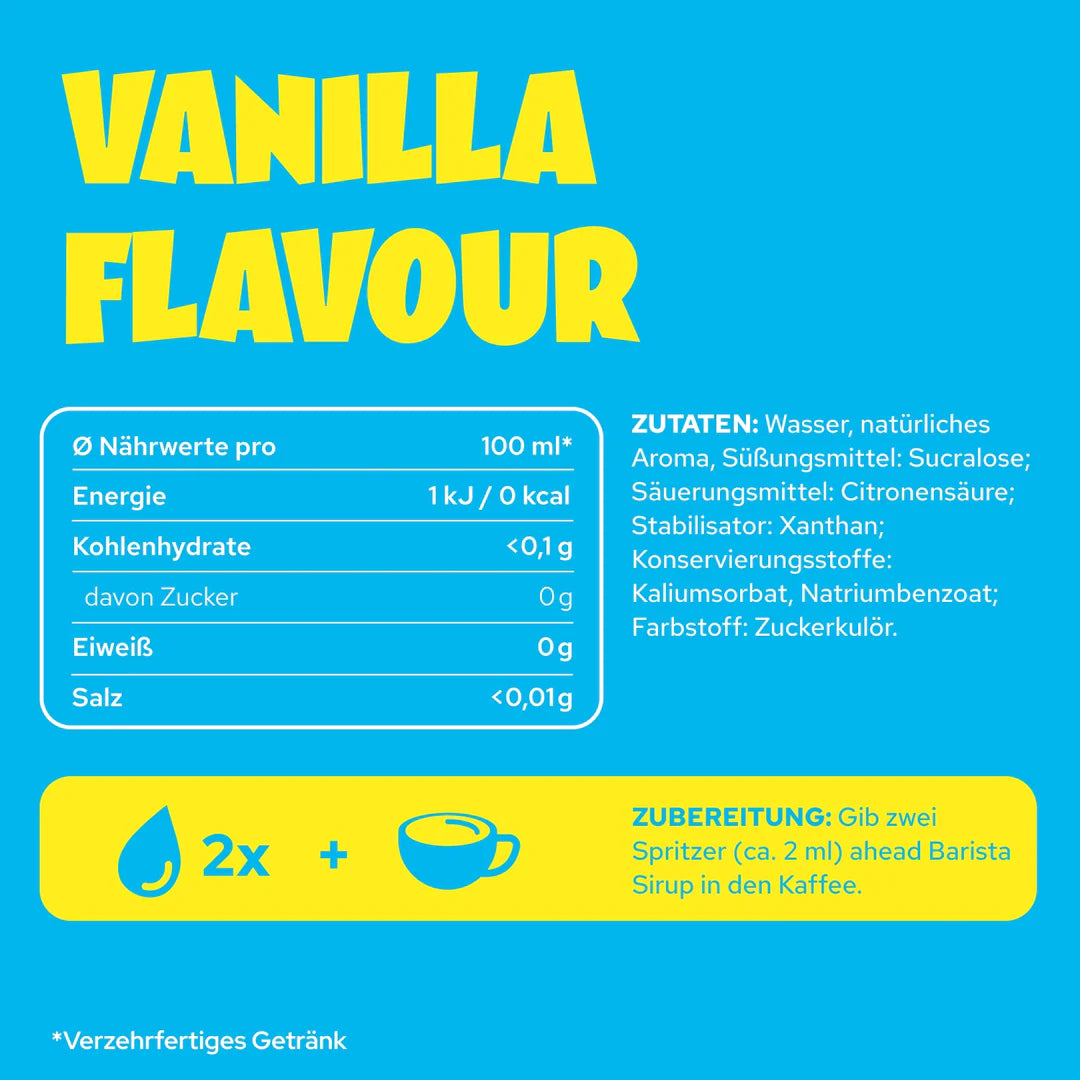Ahead Vanilla Flavour Zero Sugar Sirup - Mooloolabas
