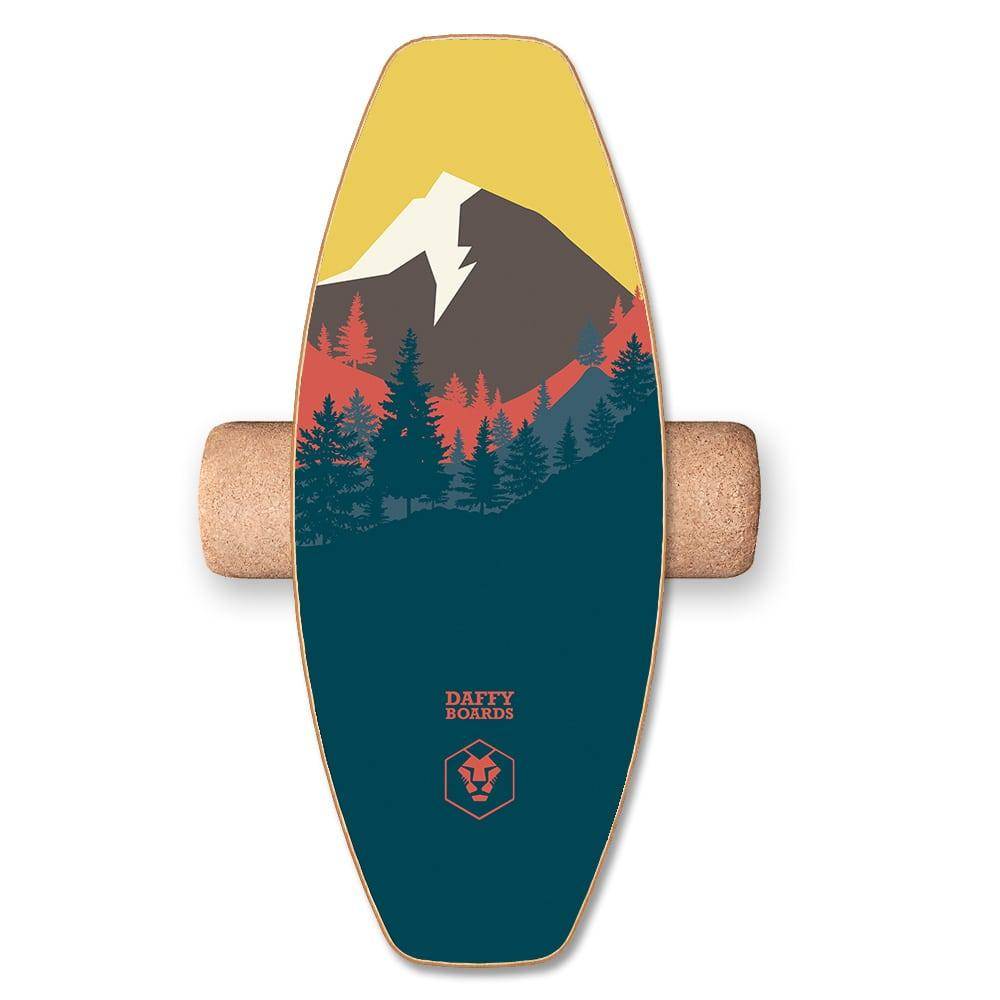 Daffy Boards Allrounder Balance Board Set with Cork Roller - Design: Mountain