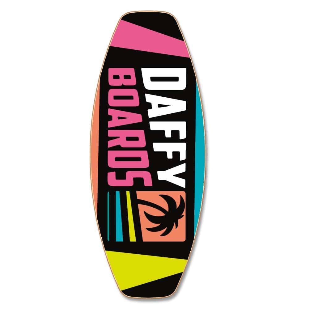 Daffy Boards Allrounder Balance Board Set with Cork Roller - Design: Neon