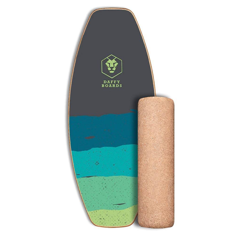 Daffy Boards Allrounder Balance Board Set with Cork Roller - Design: Stripe Black