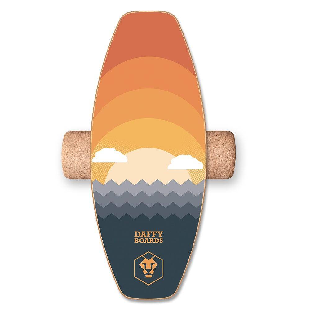 Daffy Boards Allrounder Balance Board Set with Cork Roller - Design: Sunrise