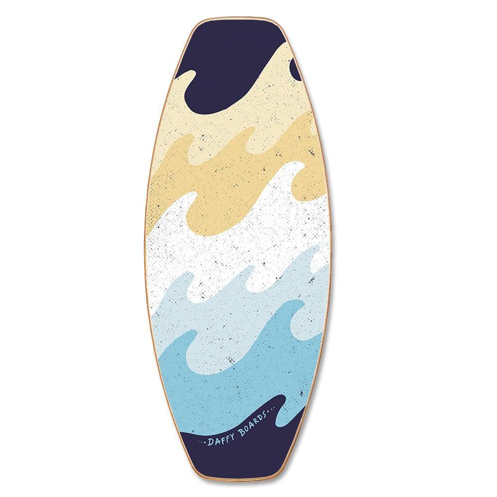 Daffy Boards Allrounder Balance Board Set with Cork Roller - Design: Waves