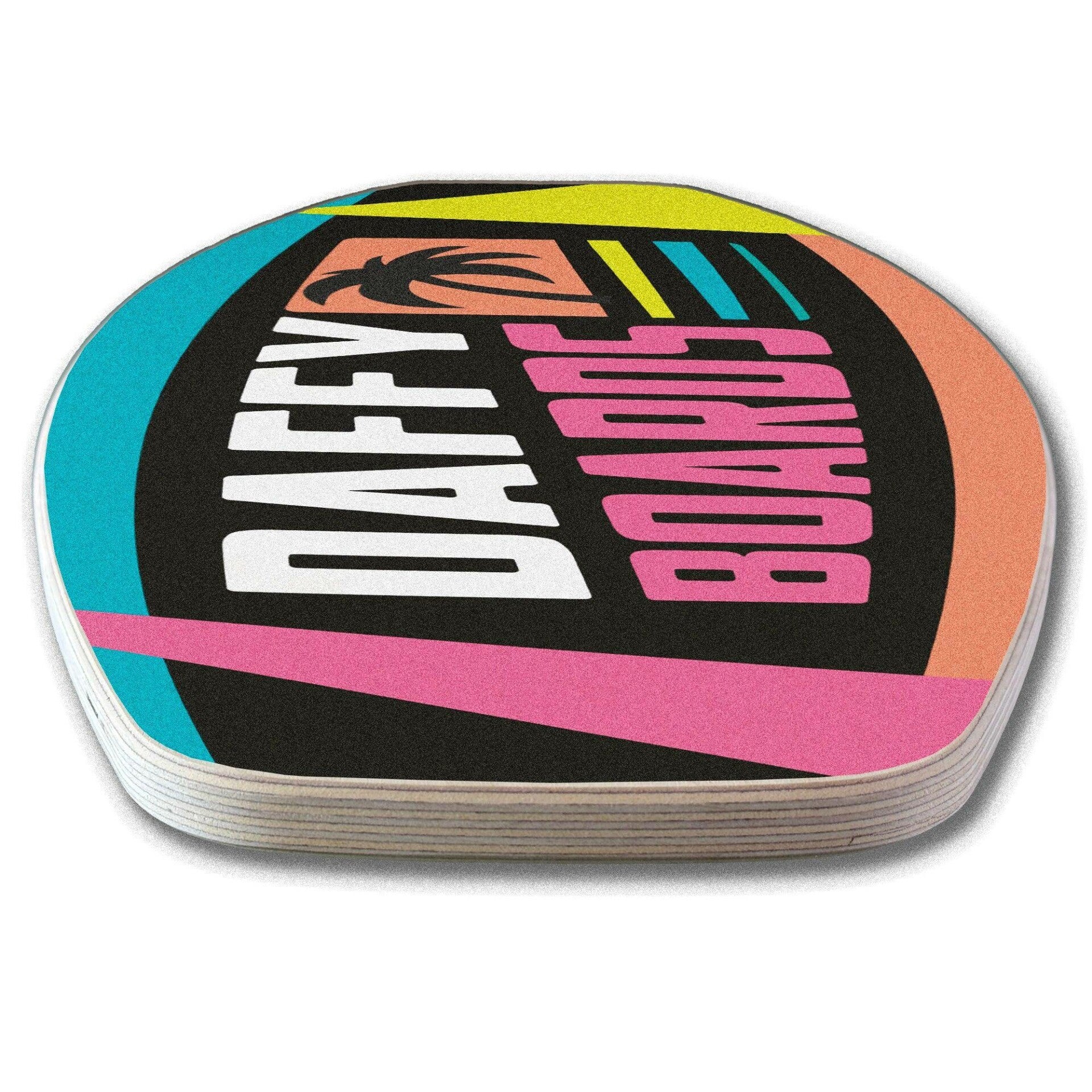 Daffy Boards Super-Bundle: Balance Board + Rolle + Kork-Halbkugel + Ständer, Design Neon