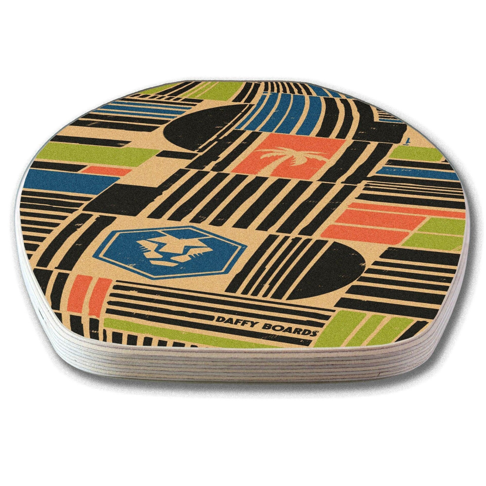 Daffy Boards Super-Bundle: Balance Board + Rolle + Kork-Halbkugel + Ständer, Design Shapes