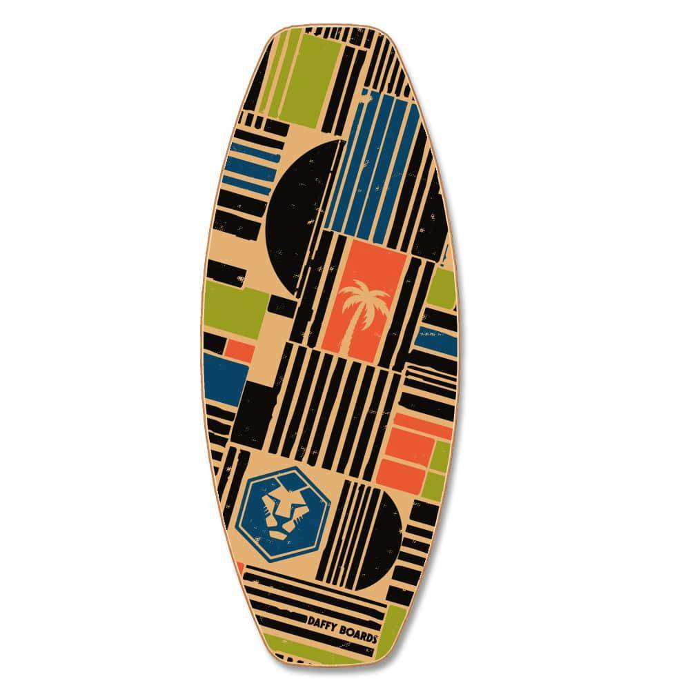 Daffy Boards Super-Bundle: Balance Board + Roller + Cork Half-Sphere + Stand, Design Shapes