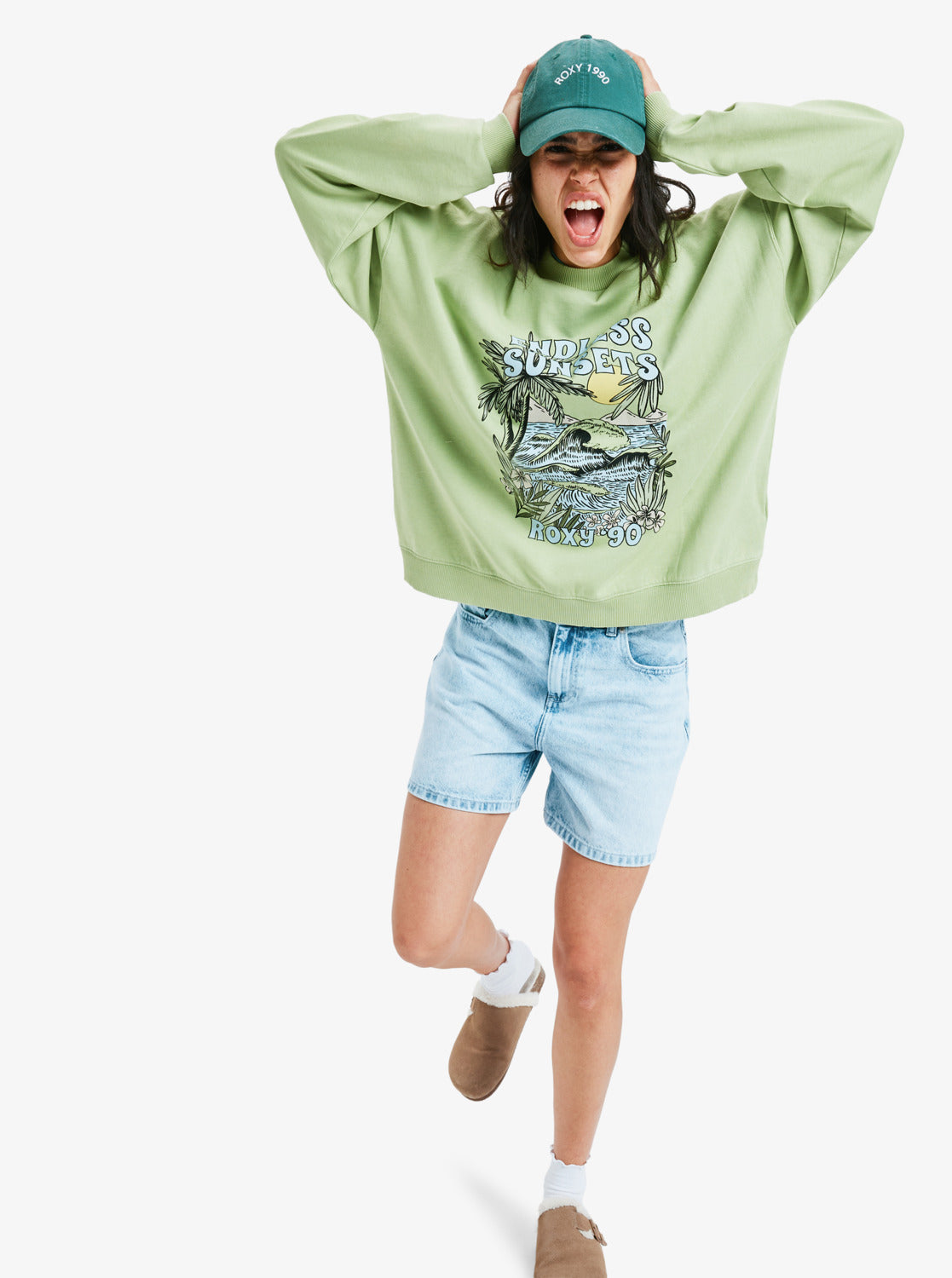 Roxy Lineup Oversized -Sweatshirt mit Vintage-Waschung für Frauen