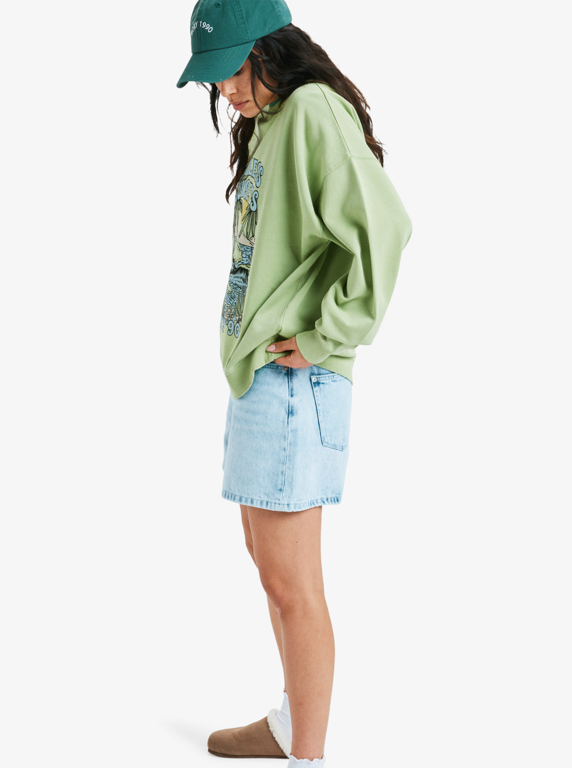Roxy Lineup Oversized -Sweatshirt mit Vintage-Waschung für Frauen