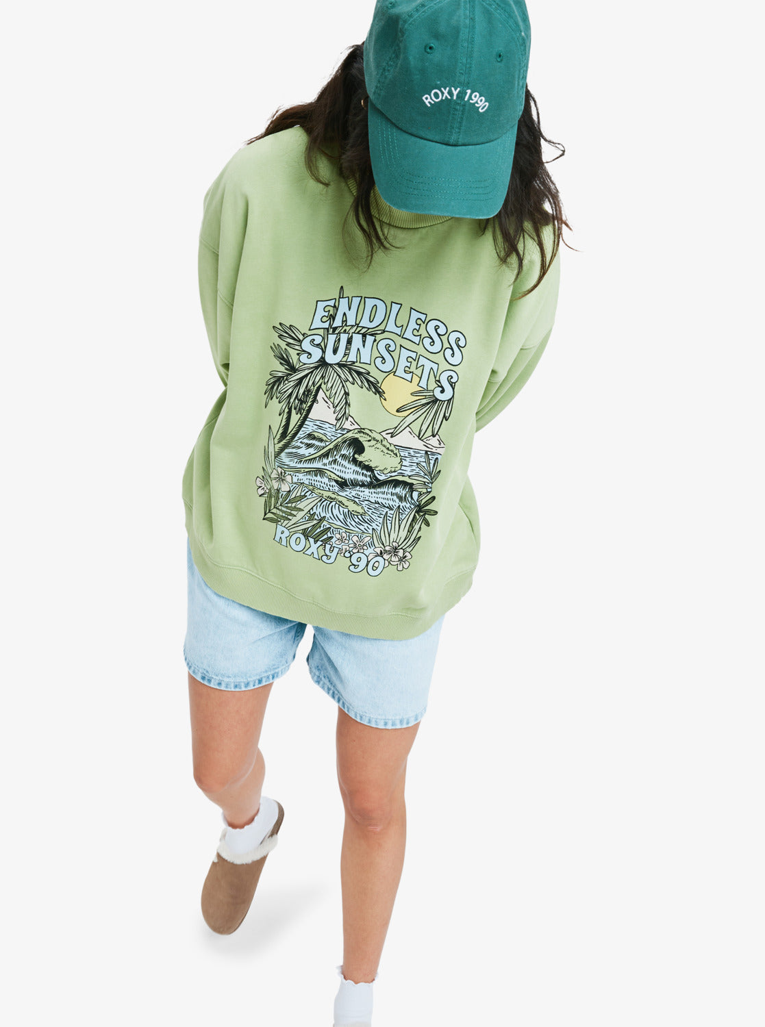 Roxy Lineup Oversized -Sweatshirt mit Vintage-Waschung für Frauen