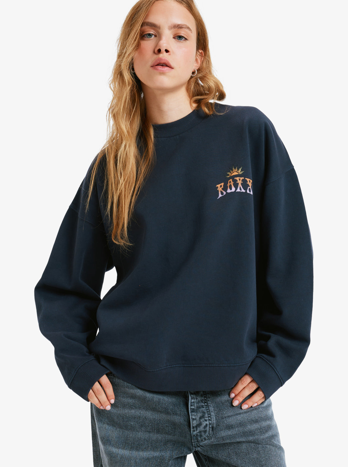 Roxy Lineup Oversized -Sweatshirt mit Vintage-Waschung für Frauen