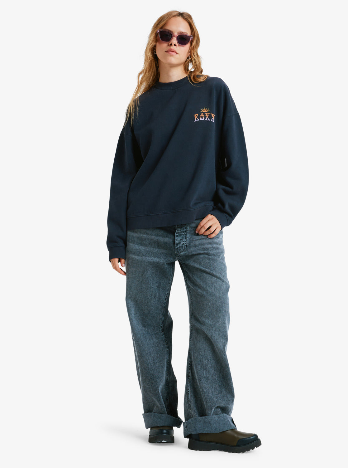 Roxy Lineup Oversized -Sweatshirt mit Vintage-Waschung für Frauen