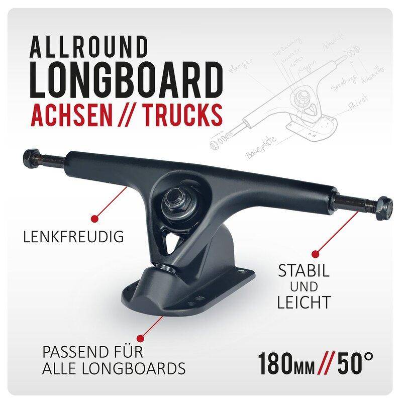 JUCKER HAWAII Allround Longboard Achsen // 2er Set schwarz matt