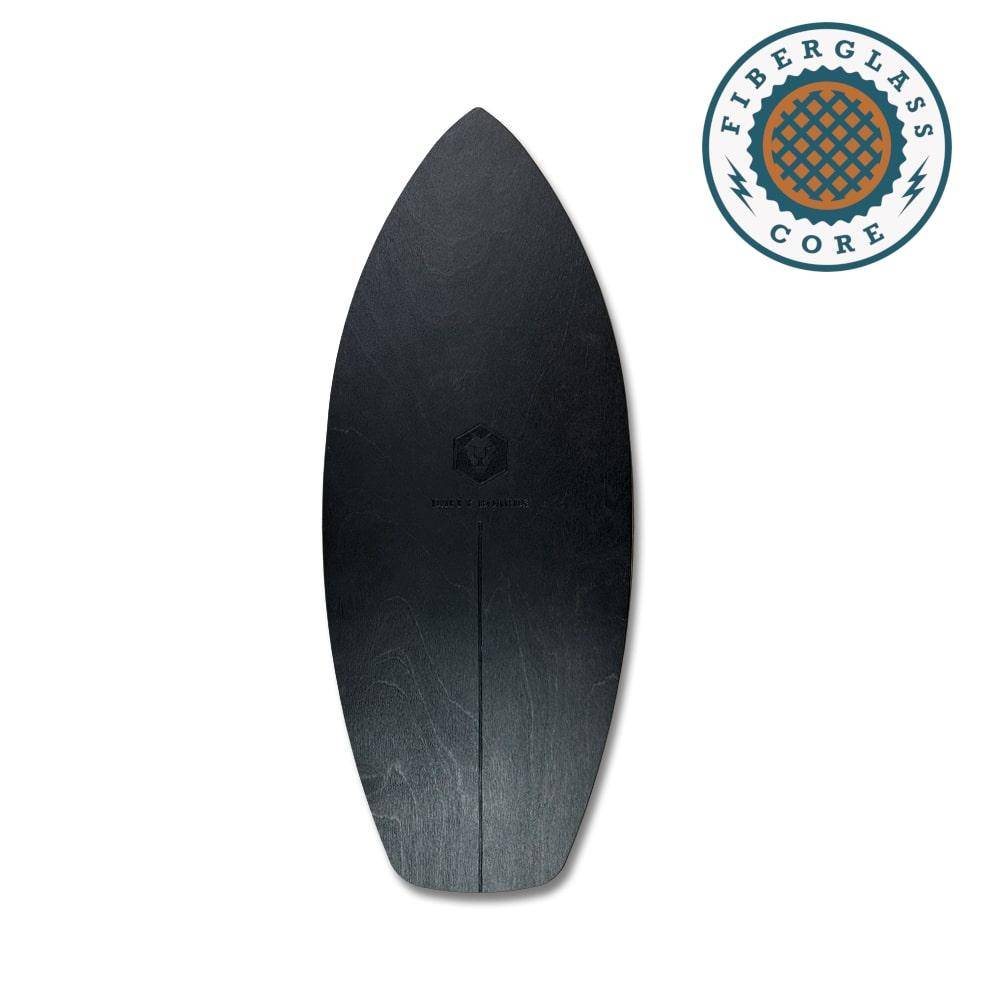 Daffy Boards Surf Style Balance Board with Fiberglass Core - Design: Black