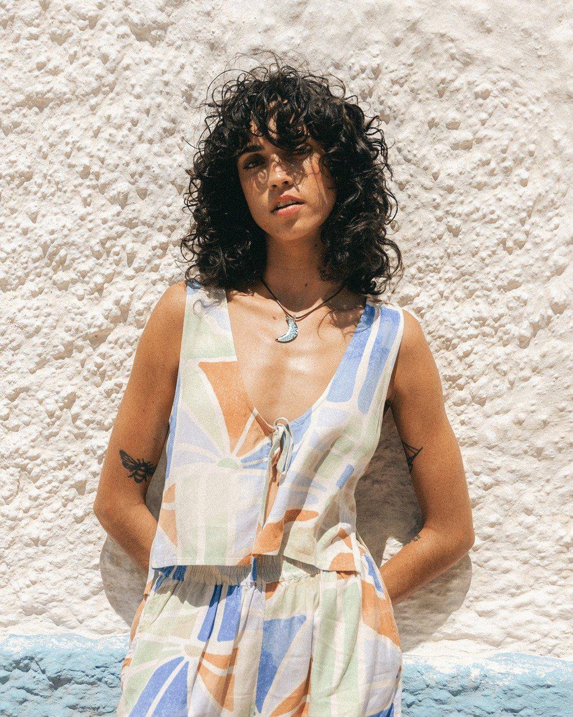 Billabong Mystic Tides Tie - Short top with open front for women