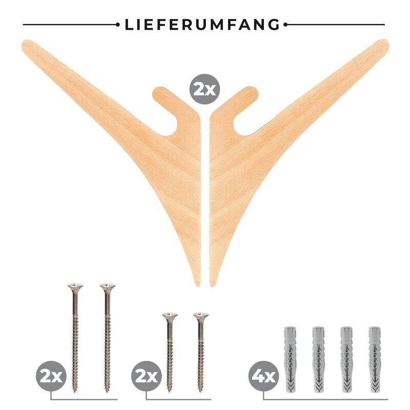 JUCKER HAWAII Wandhalterung Set WOOD