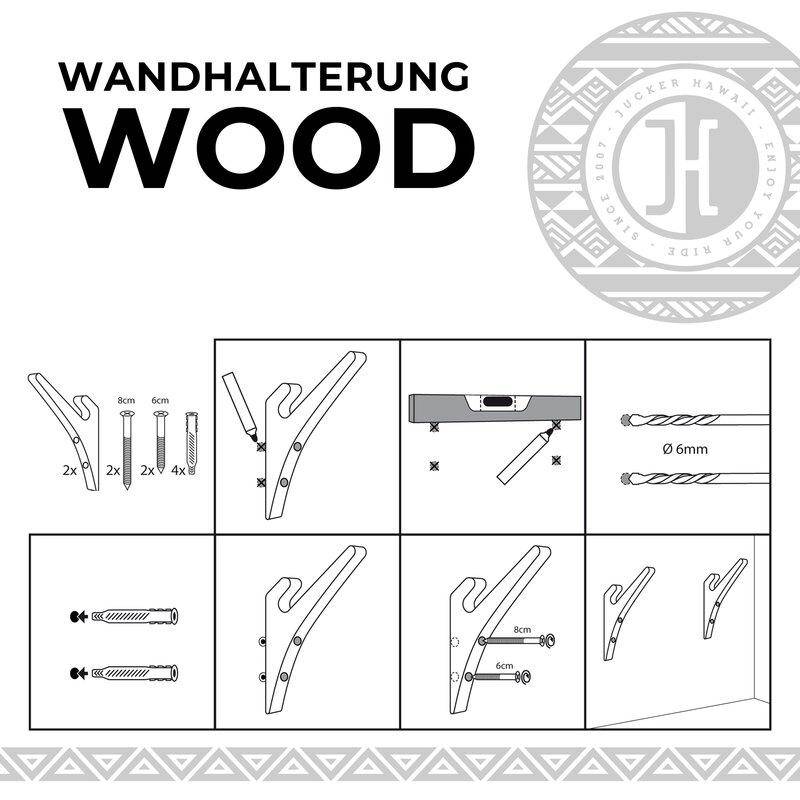 JUCKER HAWAII Wandhalterung Set WOOD