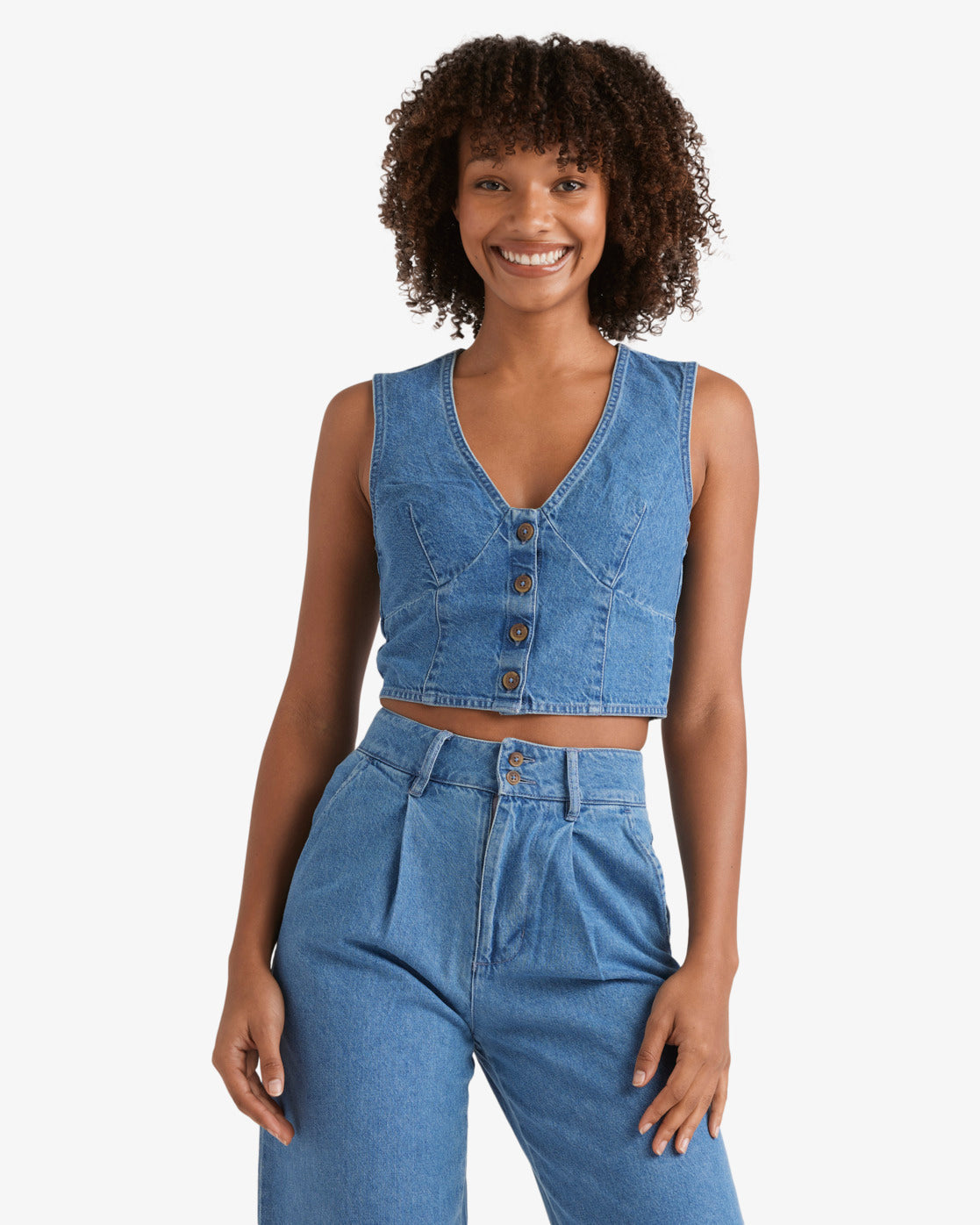 Billabong Indigo Skies - Crop Top aus Jeansstoff für Frauen