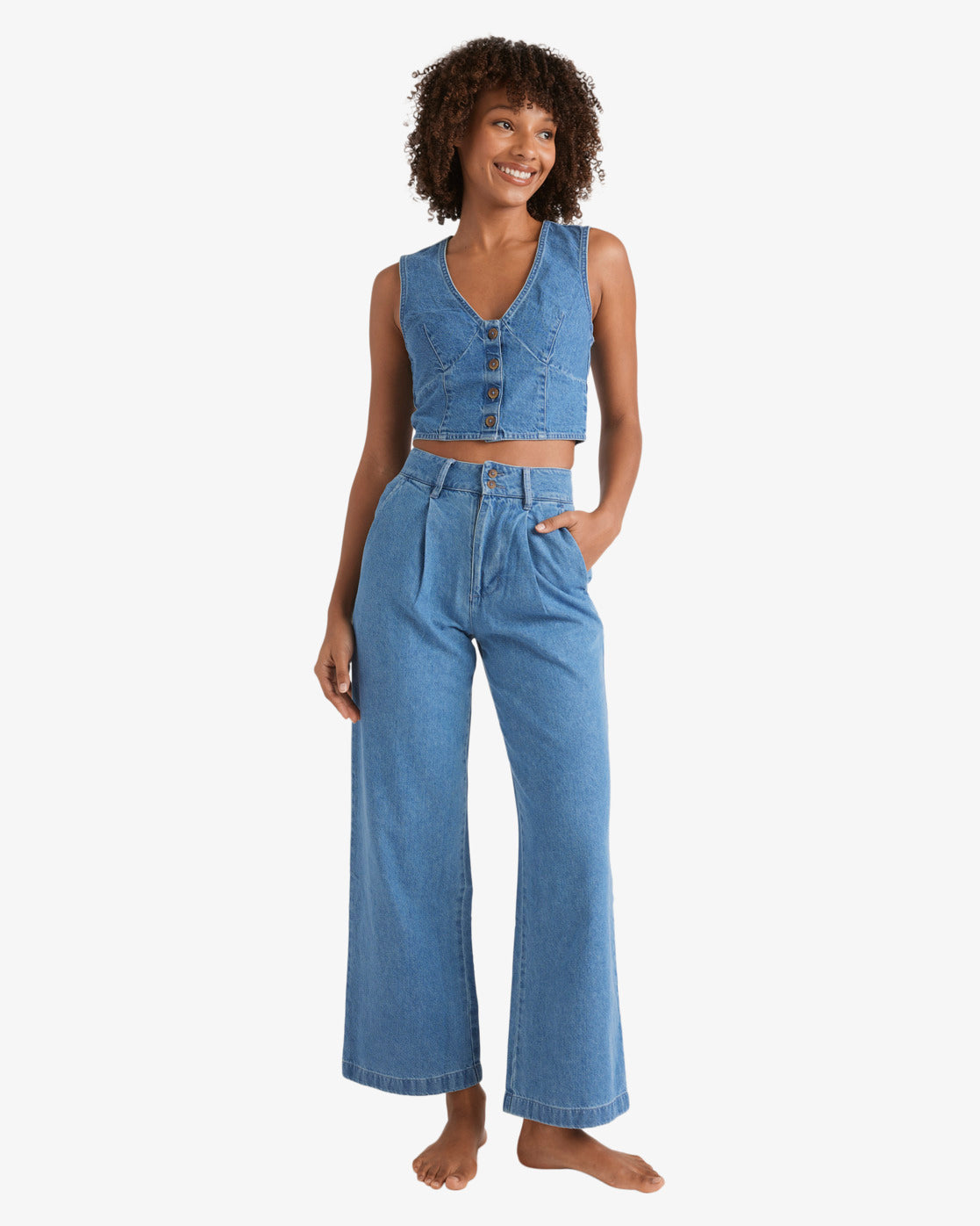 Billabong Indigo Skies - Crop Top aus Jeansstoff für Frauen
