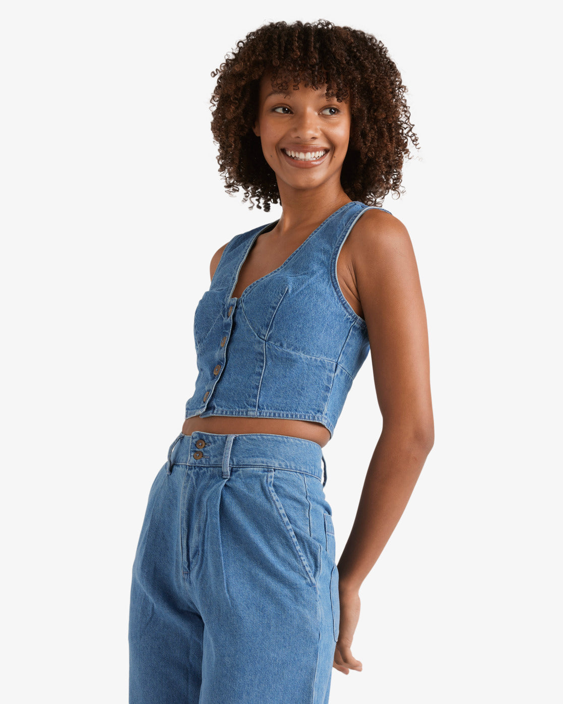 Billabong Indigo Skies - Crop Top aus Jeansstoff für Frauen