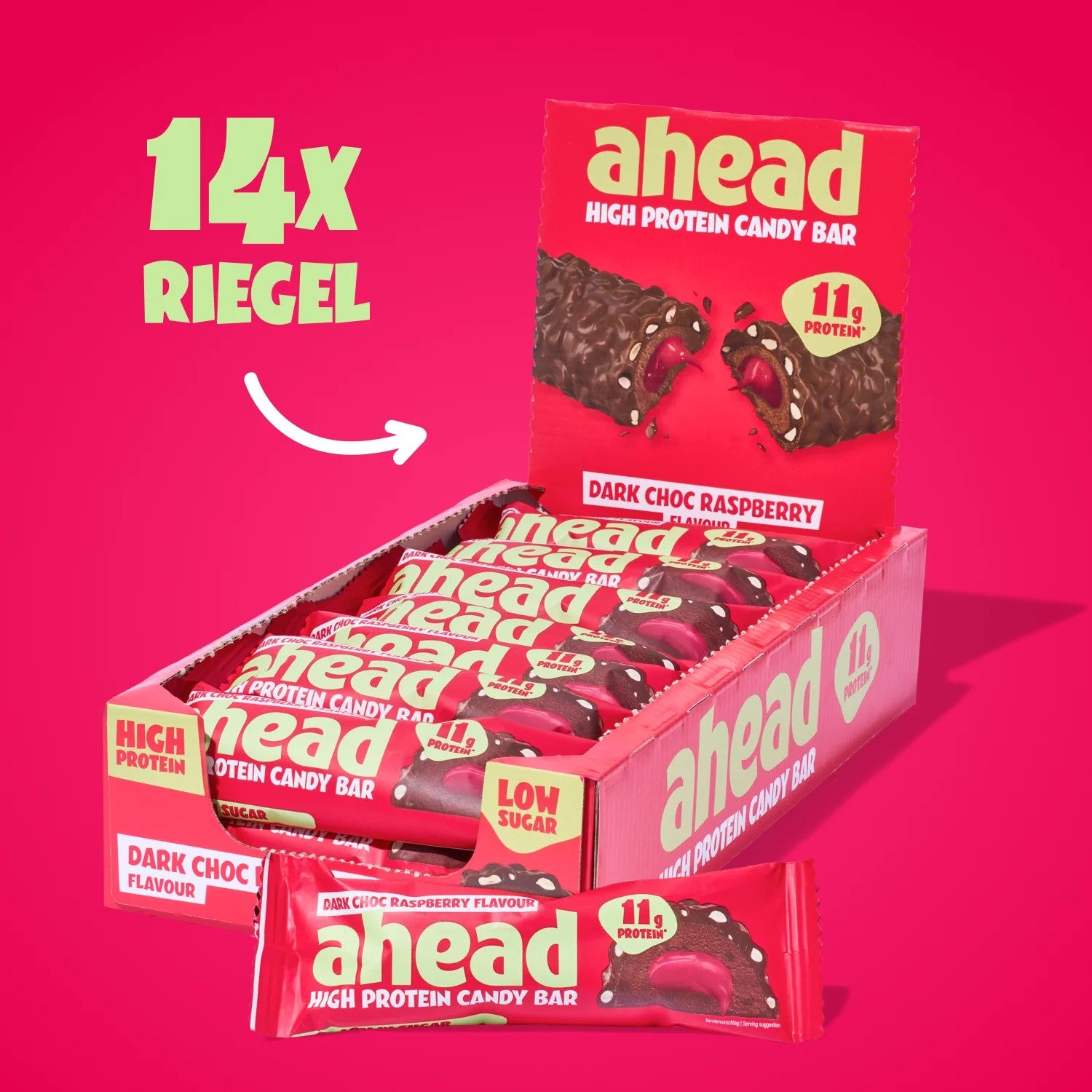 Ahead Dark Chocolate Raspberry Proteinriegel