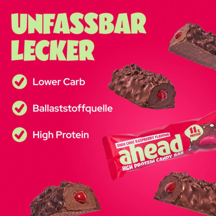 Ahead Dark Chocolate Raspberry Proteinriegel