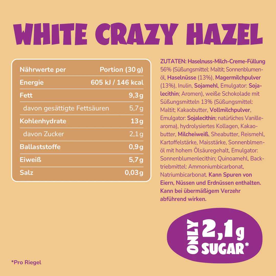 Ahead White Crazy Hazel Waffelriegel - Mooloolabas
