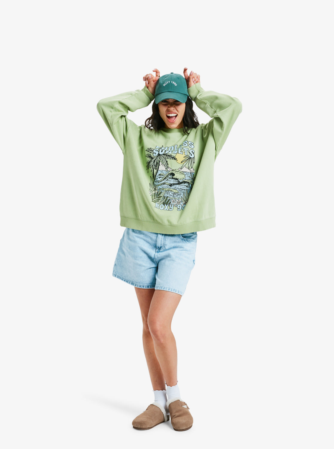 Roxy Lineup Oversized -Sweatshirt mit Vintage-Waschung für Frauen
