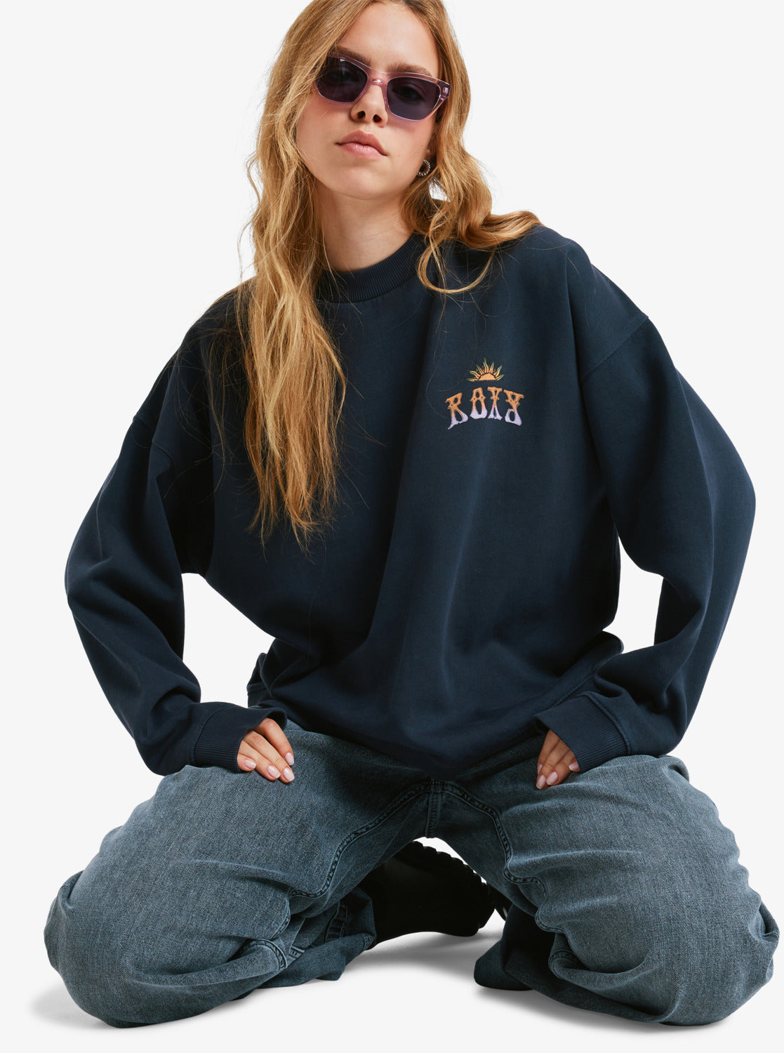 Roxy Lineup Oversized -Sweatshirt mit Vintage-Waschung für Frauen